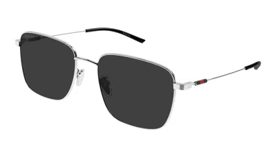 Gucci Grey Square Men's Sunglasses Gg2097sk 001 58 In Silver