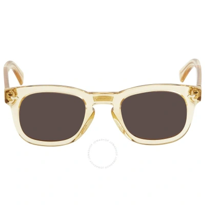 Gucci Grey Square Unisex Sunglasses Gg0182s 006 49 In Gold