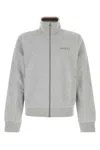 Gucci High Collar Jacket With Ribbed Cuffs And Hem In Gray