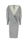 Gucci Grey Stretch Wool Blend Dress