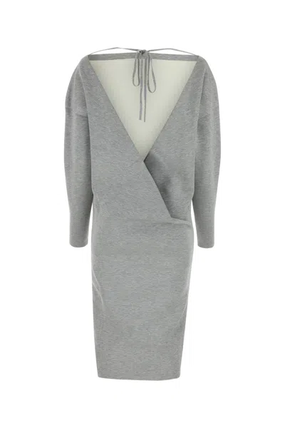 GUCCI GREY STRETCH WOOL BLEND DRESS