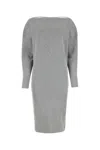 Shop Gucci Grey Stretch Wool Blend Dress