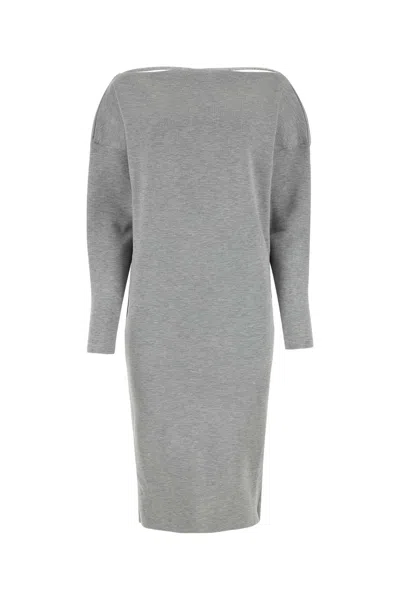GUCCI GREY STRETCH WOOL BLEND DRESS