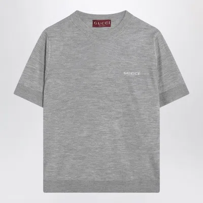 GUCCI GUCCI  GREY SWEATER IN CASHMERE AND SILK