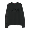 Gucci Logo-embroidered Ribbed Sweater In Blue