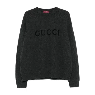 GUCCI GUCCI GREY SWEATERS & KNITWEAR - JUMPERS MEN