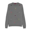 Gucci Men Long Sleeve Crew-neck Cashmere Sweater In Multi