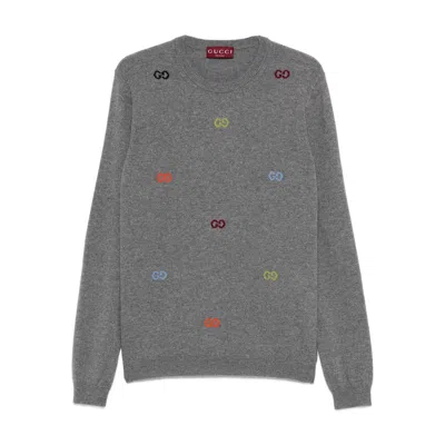 GUCCI GUCCI GREY SWEATERS & KNITWEAR - JUMPERS MEN