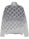 Gucci Men Embroidered Wool Sweater In Grey
