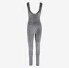 Gucci Stretch Chenille Jumpsuit With All-over Crystals In Gray