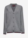 Gucci Grey Wool And Cashmere Web Cardigan