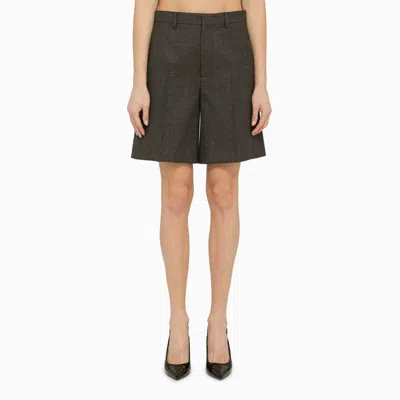 Gucci Grey Wool Bermuda Shorts In Gray
