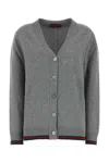 Gucci Grey Wool Blend Cardigan In Grey