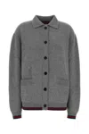 Gucci Women Grey Wool Blend Oversize Cardigan In Gray