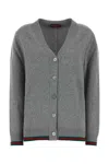 Gucci Grey Wool Blend Cardigan In Greymelangemc