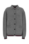 Gucci Women Grey Wool Blend Oversize Cardigan In Gray