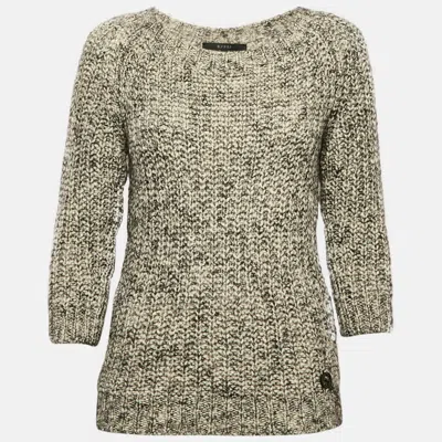 Pre-owned Gucci Grey Wool Blend Round Neck Sweater S In Gray