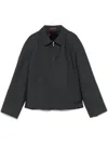Gucci Grey Wool Caban Jacket In Black
