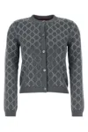 Gucci Gg Embellished Wool Jacquard Cardigan In Mediumgreymix