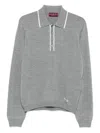 Gucci Men Wool Long-sleeves Polo Shirt In Gray
