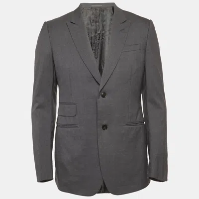 Pre-owned Gucci Grey Wool Regular Fit Blazer M In Gray