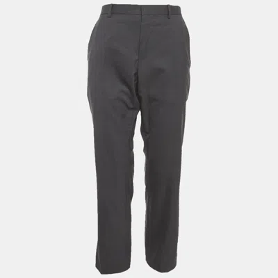 Pre-owned Gucci Grey Wool Regular Fit Trousers M In Gray