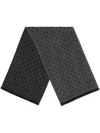 Gucci Gg Motif Wool Scarf In Grey