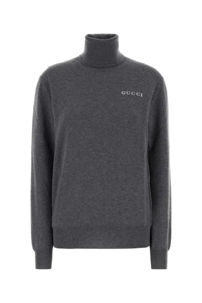 Gucci Grey Wool Sweater In Gray