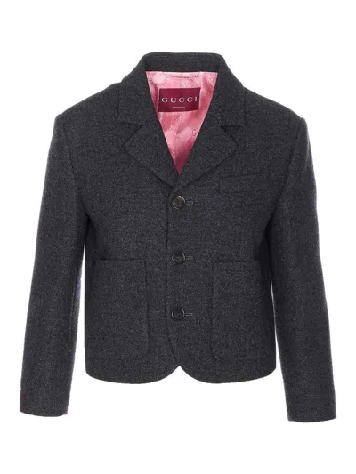 Gucci Grey Wool Viscose Jacket In Gray