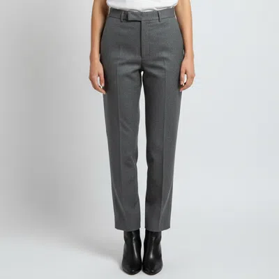 Pre-owned Gucci Grey Wool Web Trim Straight Fit Pants M In Gray