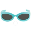 Gucci Grey Wrap Ladies Sunglasses Gg1247s 006 60 In Grey / Teal