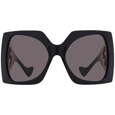 Pre-owned Gucci Grey Wrap Ladies Sunglasses Gg1255s 001 64 Gg1255s 001 64 In Gray