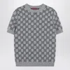 Gucci Reversible Gg Wool Jacquard Top In Gray