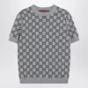 Gucci Reversible Gg Wool Jacquard Top In Gray