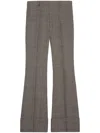 Gucci Prince Of Wales Wool Linen Trouser In Black