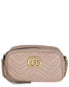 Gucci Grey/pink Leather Small Gg Marmont Camera Bag (authentic Pre-loved) In Brown