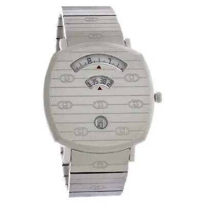 Pre-owned Gucci Grip Mens Stainless Steel Quartz Watch Ya157410