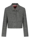 Gucci Wool Blazer Cropped Collar Long Sleeves Pockets In Gray
