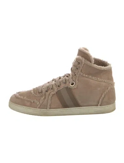 Pre-owned Gucci Grosgrain Trim Sneakers In Neutral