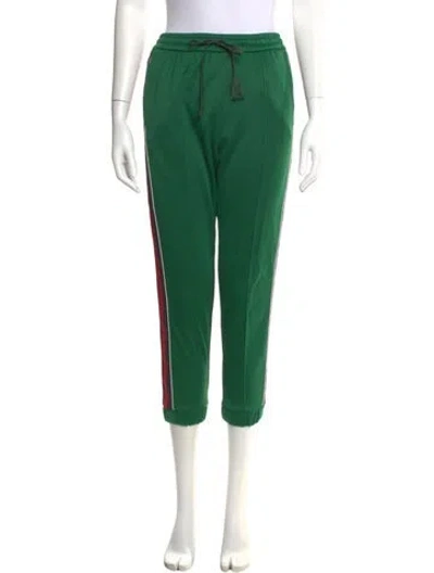 Pre-owned Gucci Grosgrain Trim Sweatpants In Green