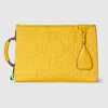 Gucci Large Gg Scuba Pouch In Yellow