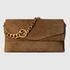 Gucci Large Shoulder Bag With Chain In Brown