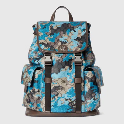 Gucci Gg Large Backpack In Blue