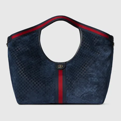 Gucci Giglio Large Tote Bag In Blue