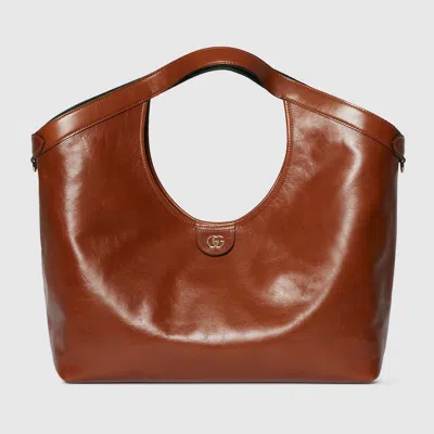 Gucci Giglio Large Tote Bag In Brown