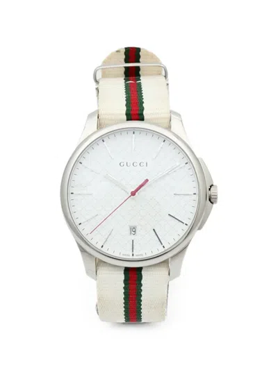Pre-owned Gucci G-timeless 40mm Watch In White