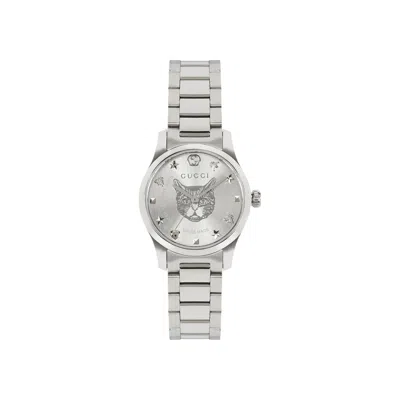 Pre-owned Gucci G-timeless Bracelet Watch 'stainless Steel' | Silver | Women's Size Onesize