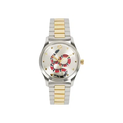 Pre-owned Gucci G-timeless Bracelet Watch 'two Tone' | Silver | Women's Size Onesize