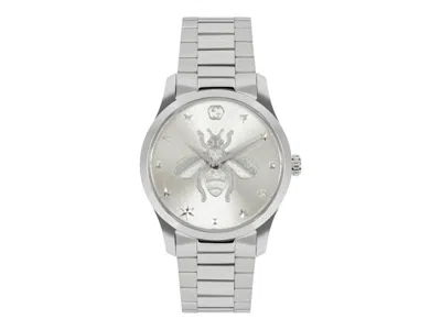 Pre-owned Gucci Gtimeless Bracelet Ya1264126 Watch In Stainless Steel In Silver