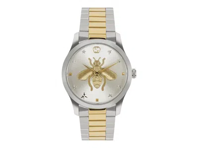 Pre-owned Gucci Gtimeless Bracelet Ya1264131 Watch In Stainless Steel In Silver